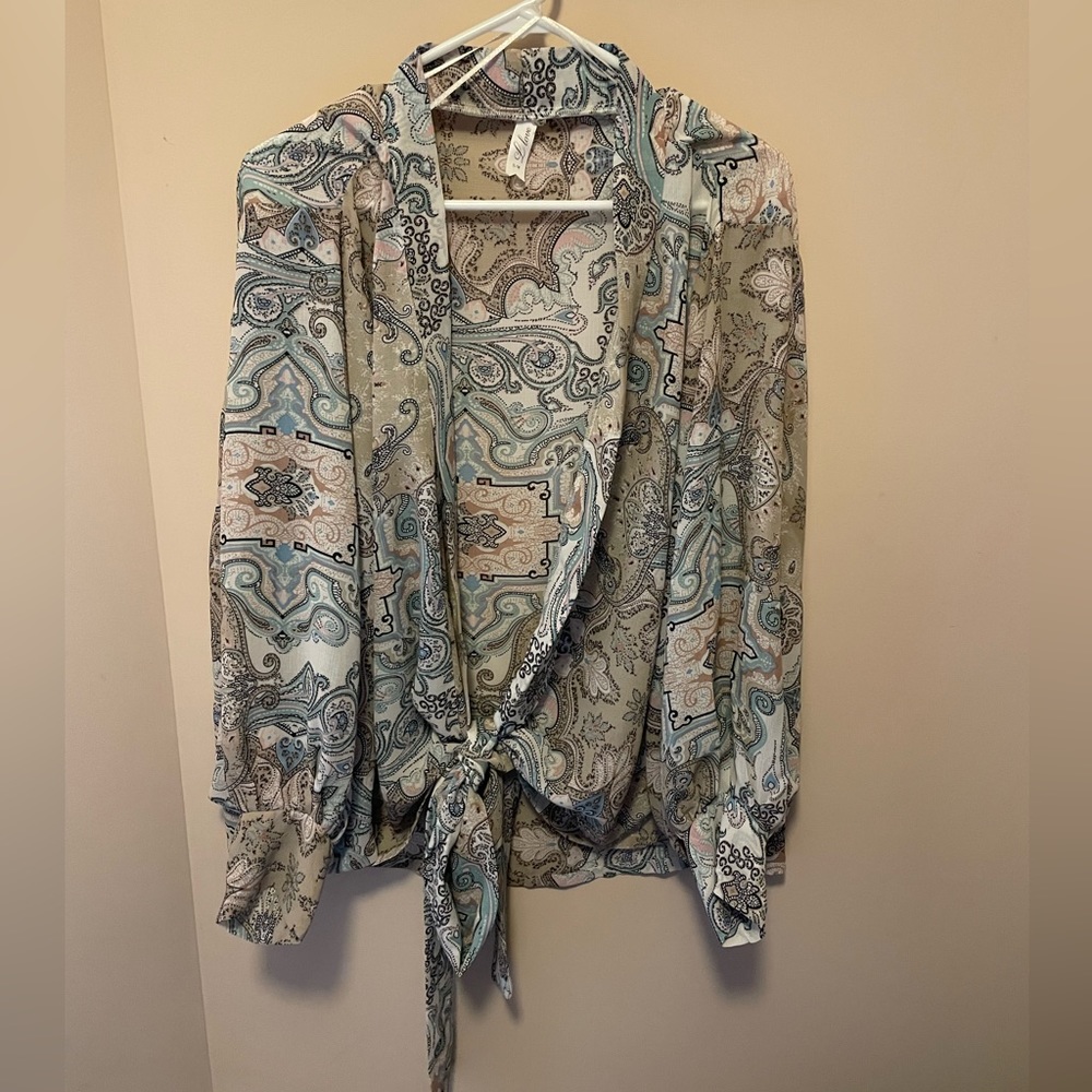Paisley Tie Shawl/Blouse - S/M
